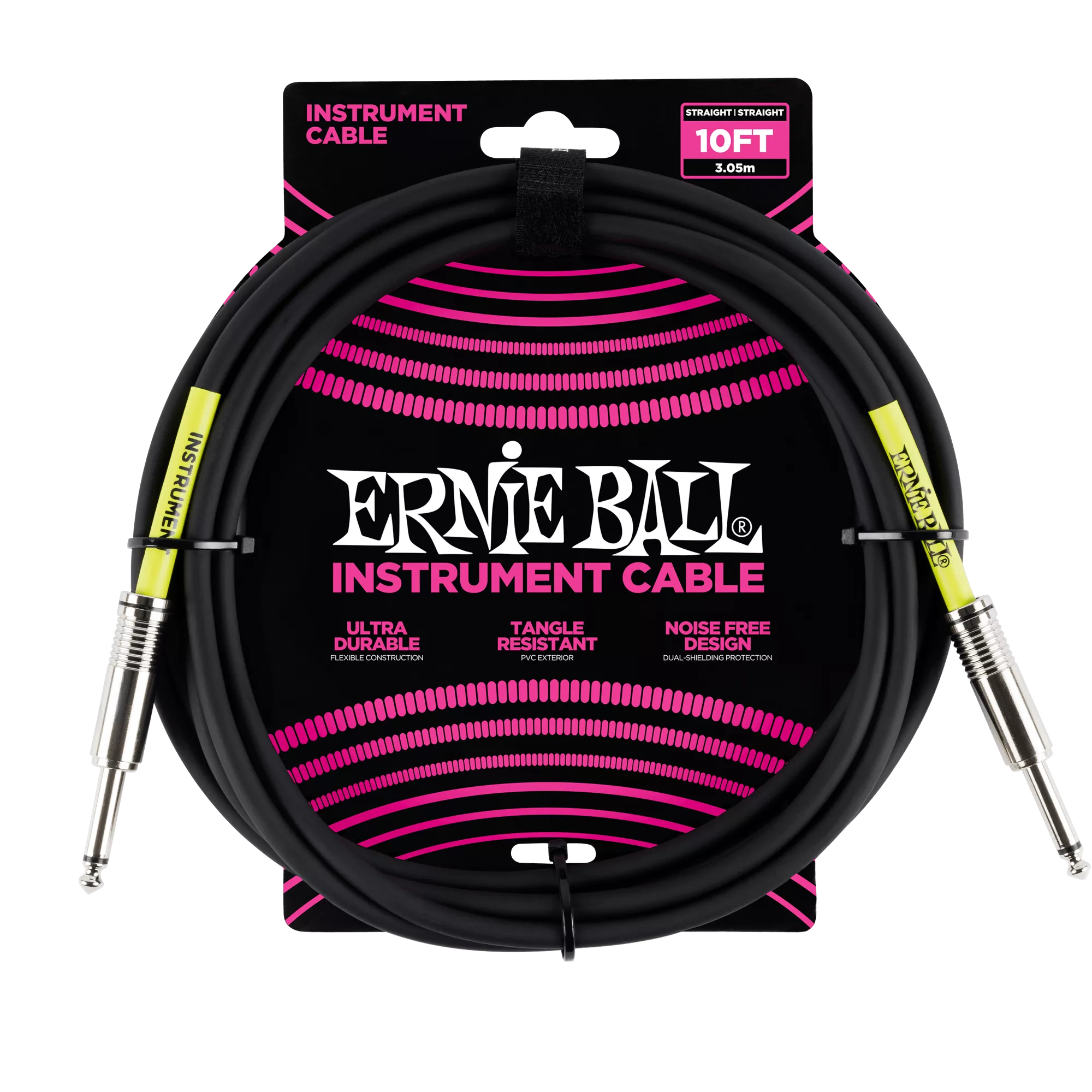 10′ Straight / Straight Instrument Cable – Black