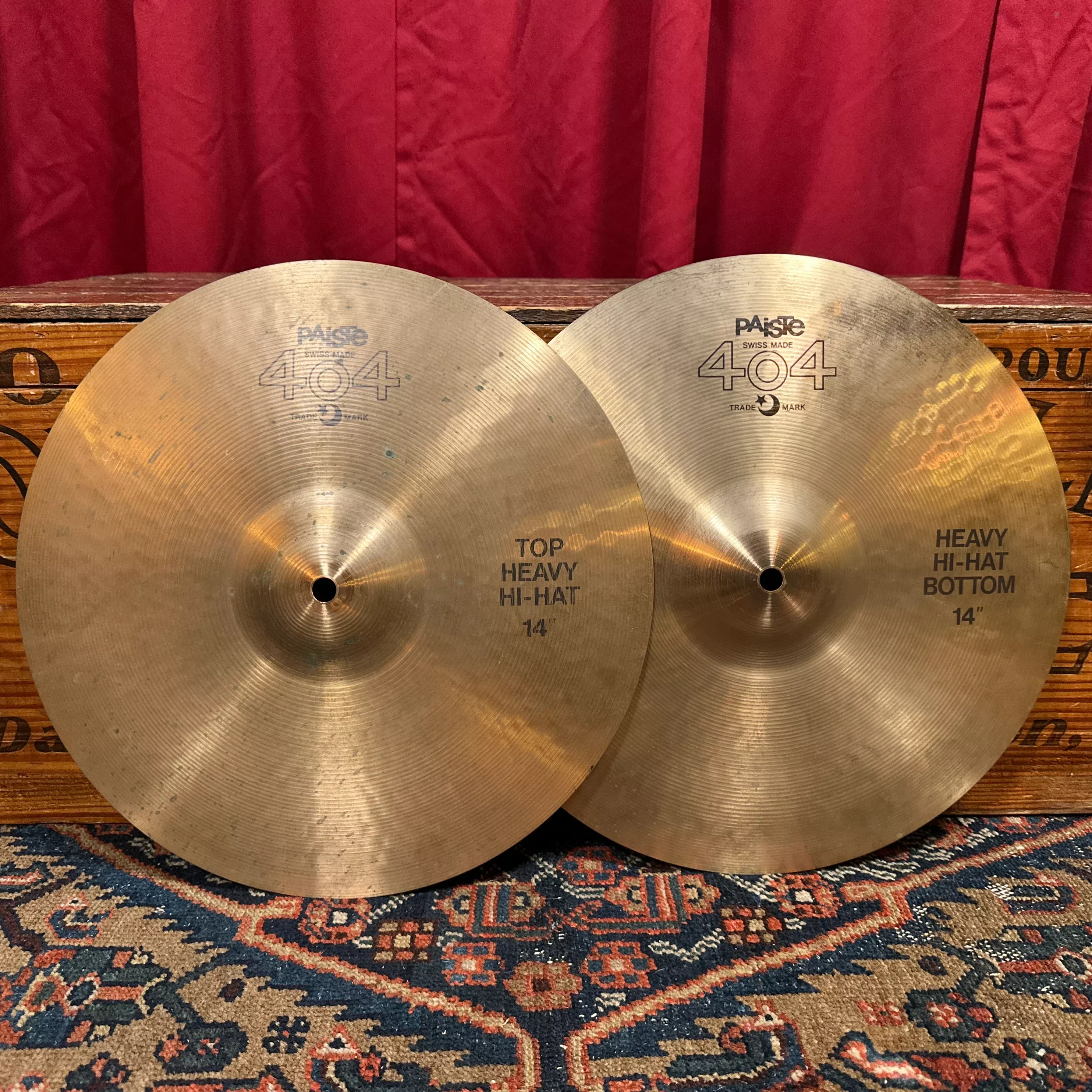 14-paiste-404-1980s-heavy-hi-hat-cymbal-pair-850g-988g-video-demo 14" Paiste 404 1980s Heavy Hi-Hat Cymbal Pair 850g/988g *Video Demo*