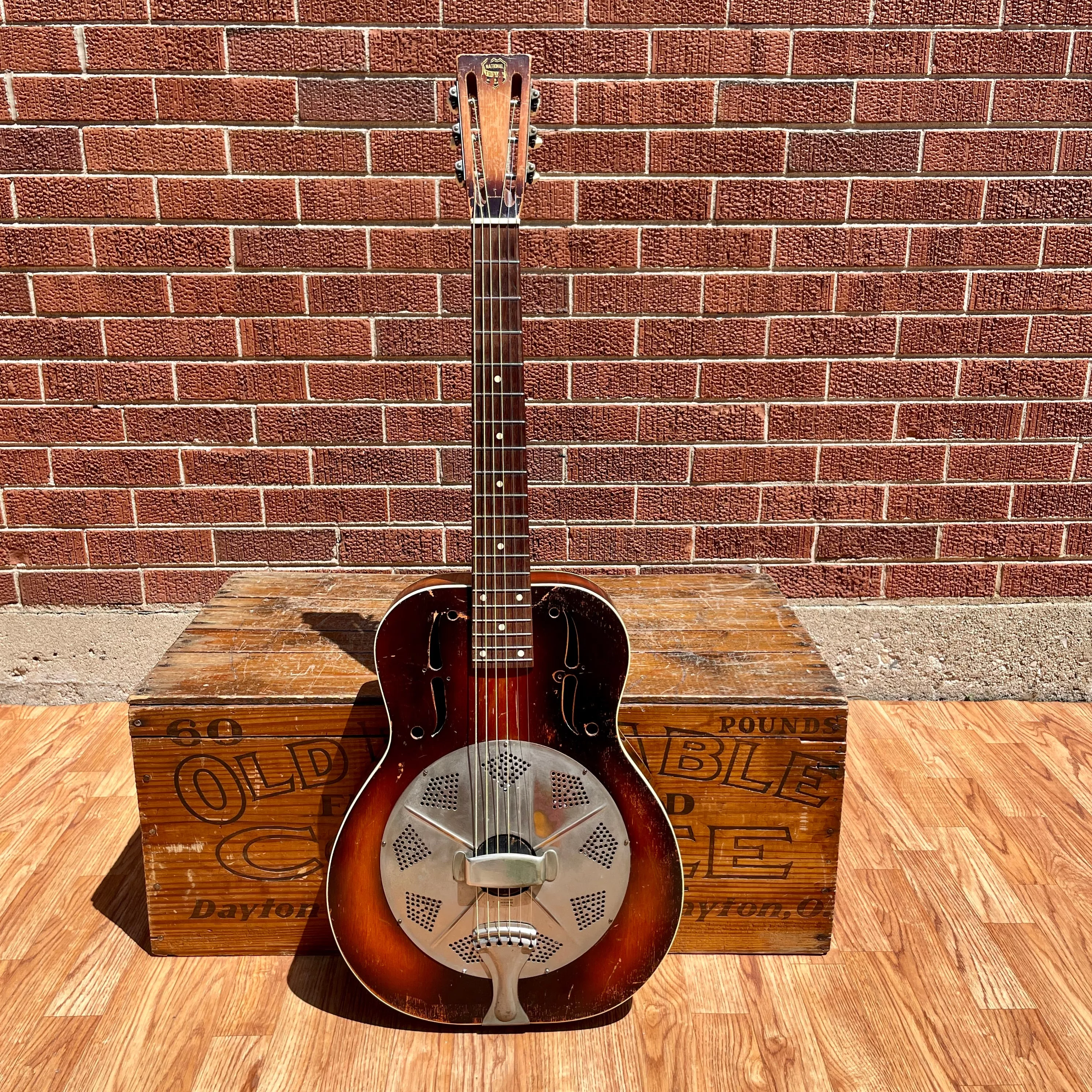 1930s-national-trojan-resonator-guitar-sunburst-dobro-d-serial-number 1930s National Trojan Resonator Guitar Sunburst Dobro - D Serial Number