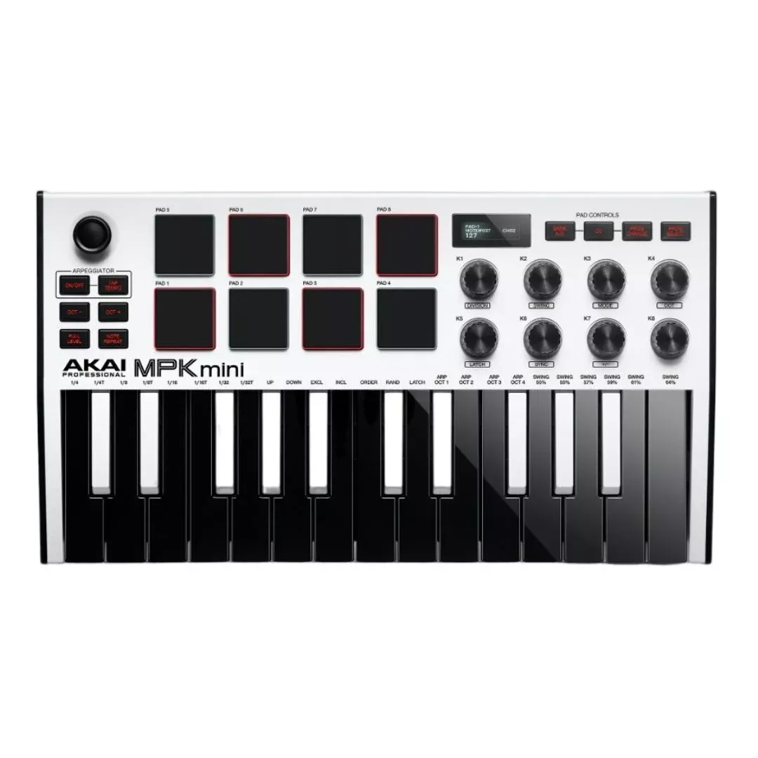 akai-professional-mpk-mini-mk-iii-25-key-midi-keyboard-controller-white Akai Professional MPK Mini MK III 25-key MIDI Keyboard Controller White