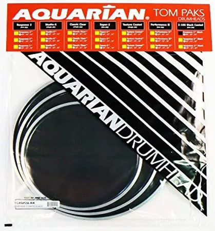 aquarian-drumheads-tom-pack-response-2-coated-black-drumheads Aquarian Drumheads - Tom Pack Response 2 Coated Black Drumheads