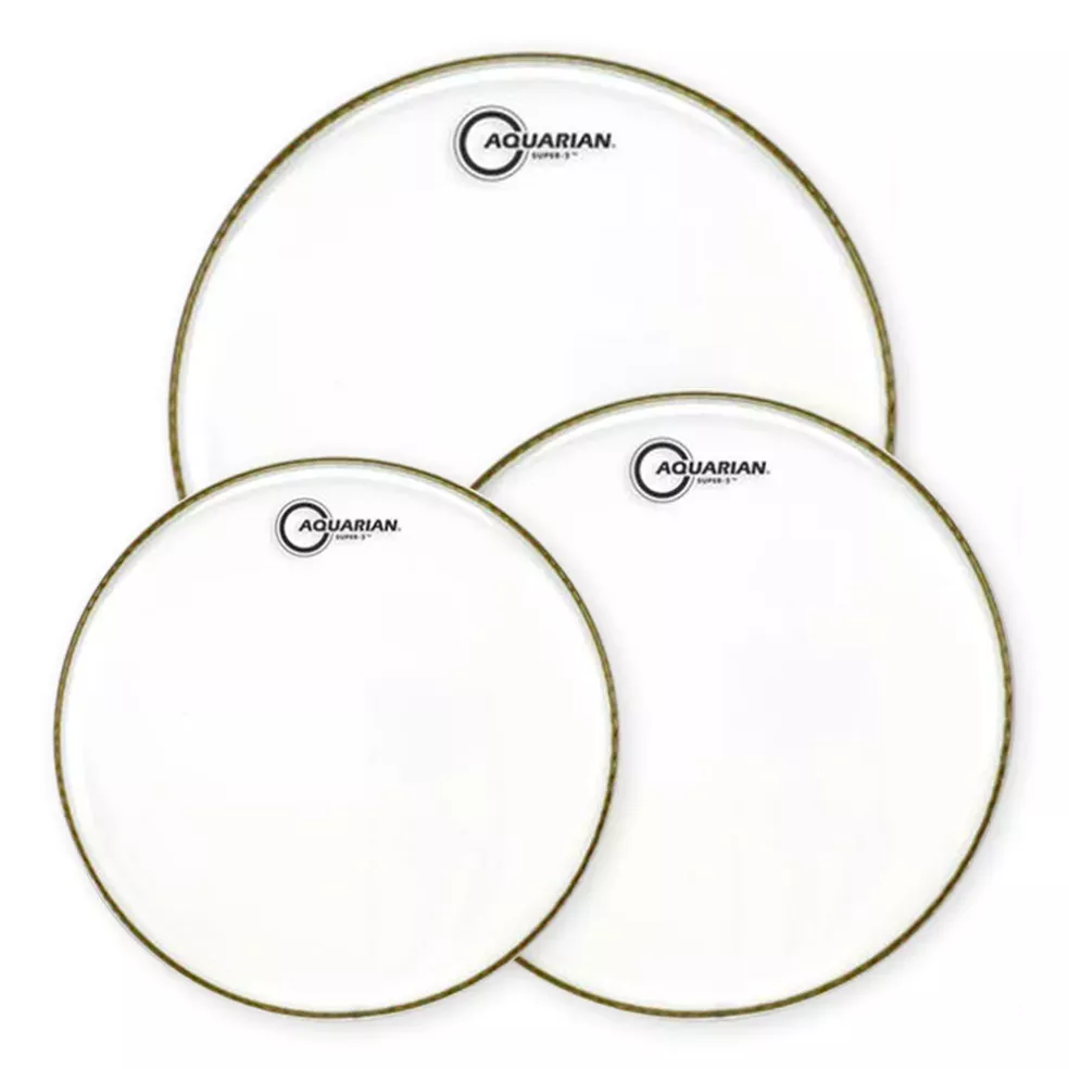 Aquarian S2-C Super-2 Tom Pack 10" 12" 16" – Clear