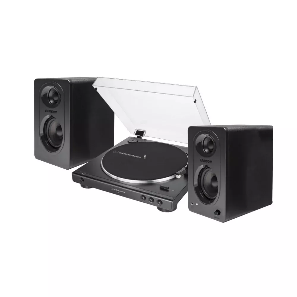 audio-technica-at-lp60x-turntable-black-with-powered-studio-monitors-pair Audio-Technica AT-LP60X Turntable (Black) with Powered Studio Monitors Pair