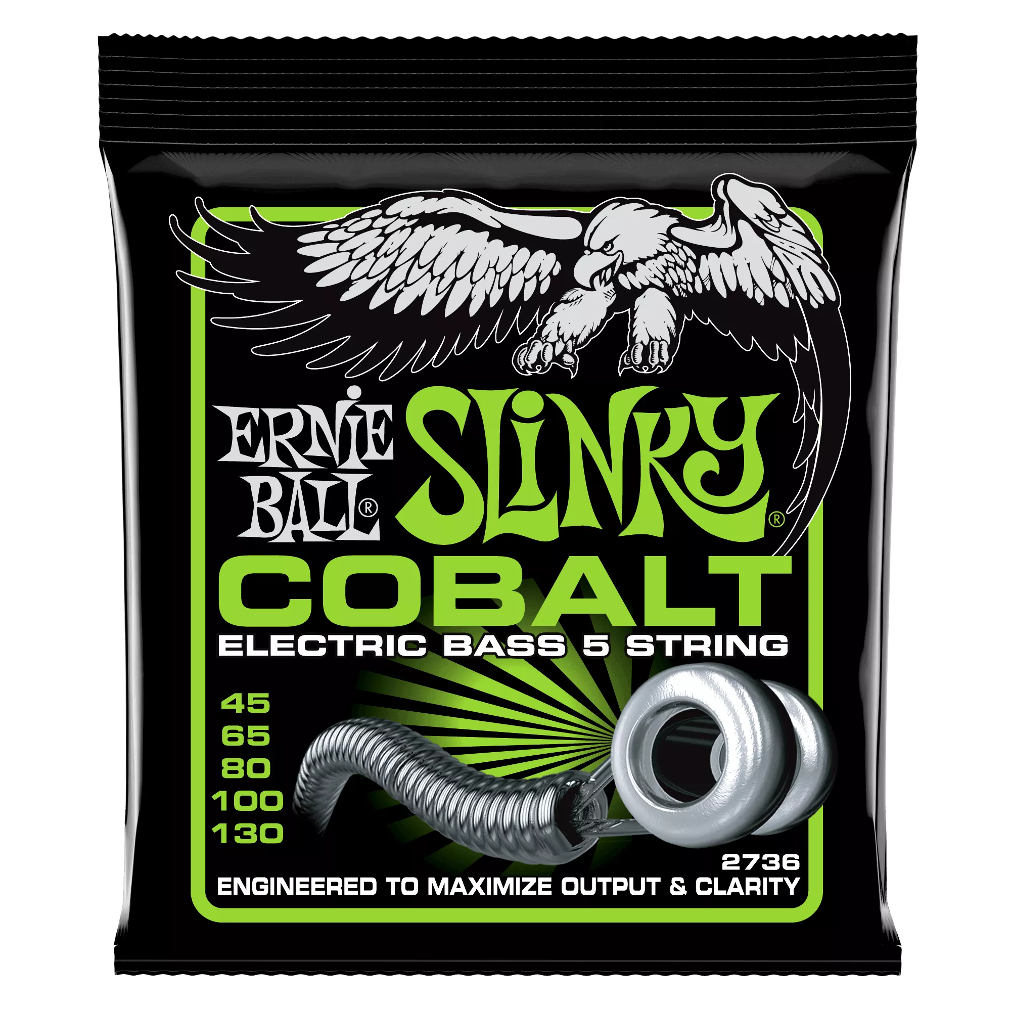Bass 5 Slinky Cobalt Electric Bass Strings – 45-130 Gauge