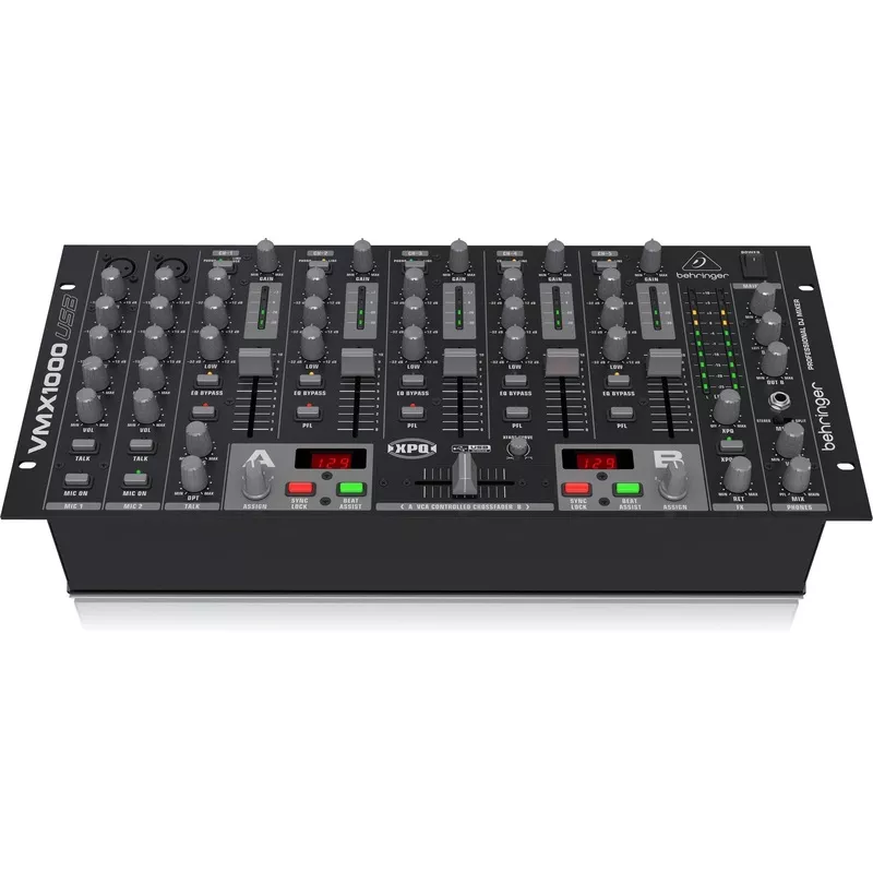 Behringer Pro 7-Channel Rack-Mount DJ Mixer w/ USB/Audio Interface – VMX1000USB