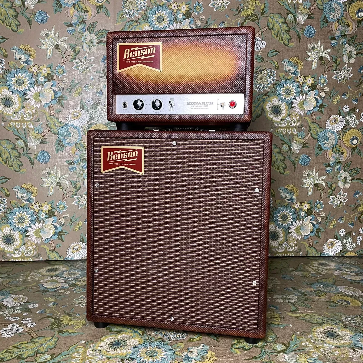 benson-amps-monarch-head-1x12-cab-bourbon-burst-w-oxblood-grill-cloth Benson Amps Monarch Head & 1x12 Cab Bourbon Burst w/Oxblood Grill Cloth