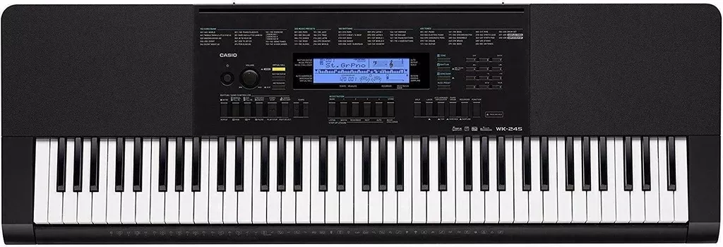 Casio 76-Key Touch Sensitive Keyboard with Power Supply -WK-245