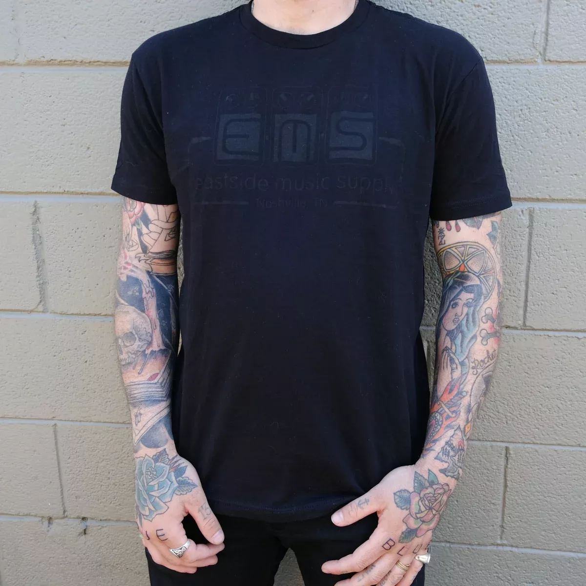 classic pedal logo t-shirt - black/black