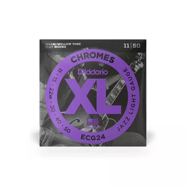 d-addario-ecg24-jazz-light-chromes-flat-wound-strings D'ADDARIO ECG24 Jazz Light Chromes Flat Wound Strings