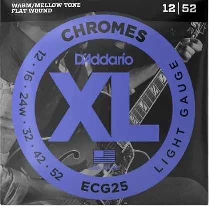 d-addario-ecg25-chromes-flat-wound-light-12-52 D'Addario ECG25 Chromes Flat Wound, Light, 12-52