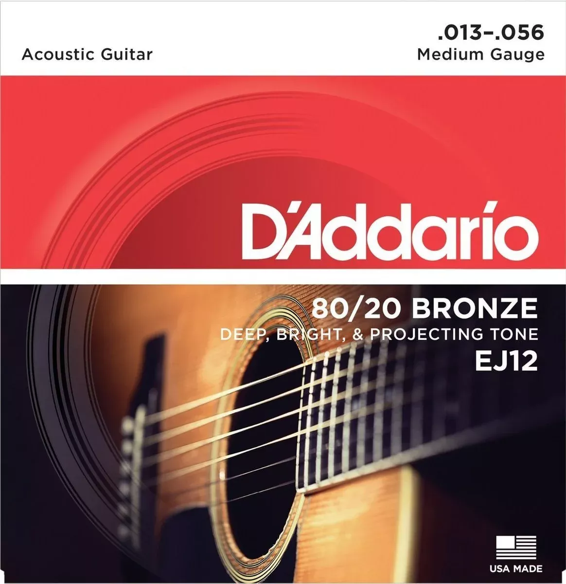 d-addario-ej12medium-80-20-bronze-13-56-acoustic-guitar-string-set D'Addario EJ12Medium 80/20 Bronze 13-56 Acoustic Guitar String Set
