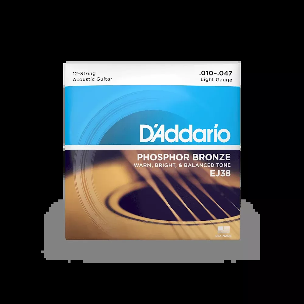 D'Addario EJ38 10-47/27 12-String Phosphor Bronze Light Acoustic Guitar Strings