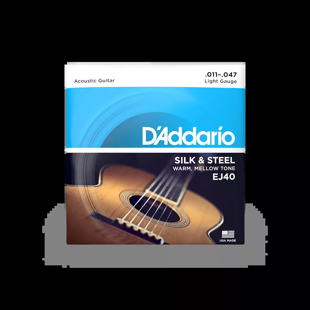 D'Addario EJ40 11-47 Silk & Steel Folk Acoustic Guitar String Set
