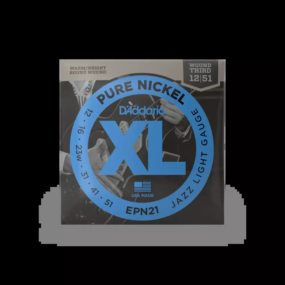 D'Addario EPN21 12-52 Pure Nickel Jazz Light Electric Guitar Strings
