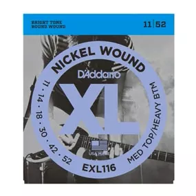 d-addario-exl116-medium-top-heavy-bottom-electric-guitar-string-set-11-52 D'Addario EXL116 Medium Top/Heavy Bottom Electric Guitar String Set, 11-52
