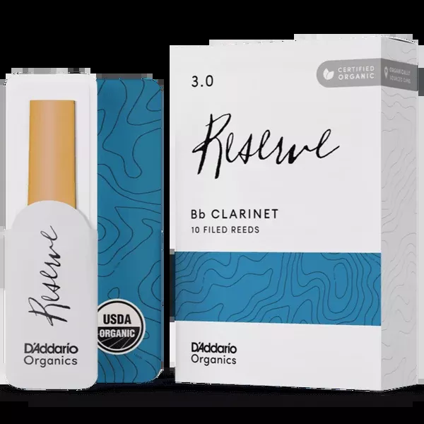 D'addario ODCR1030 #3 Organic Reserve Bb Clarinet Reeds, Box of 10