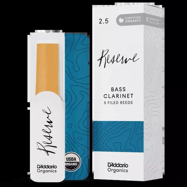 D'addario ODER0525 #2.5 Organic Reserve Bass Clarinet Reeds, 5-pack