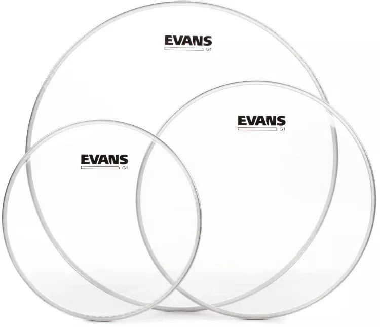 evans-g1-clear-3-piece-tom-pack Evans - G1 Clear 3-piece Tom Pack
