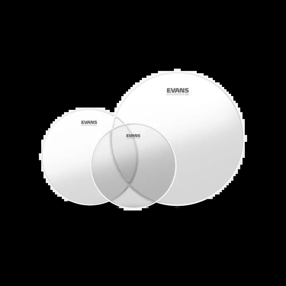 Evans G2 Clear Tom Drumhead Clear Rock Tom Pack (10, 12, 16in)
