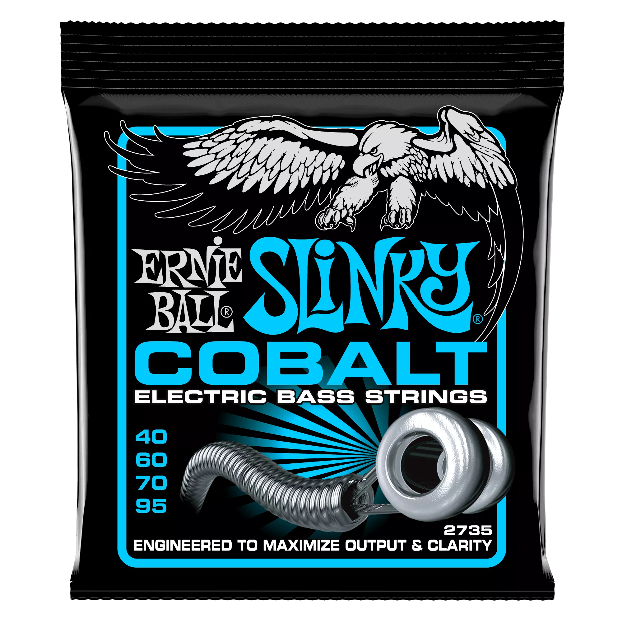 Extra Slinky Cobalt Electric Bass Strings – 40-95 Gauge