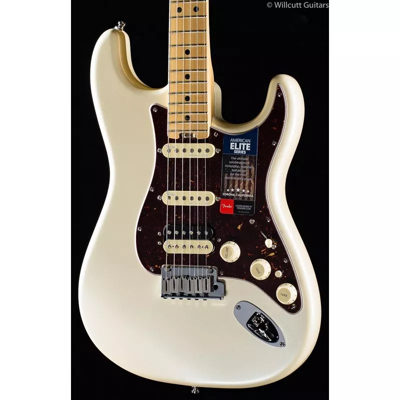 Fender American Elite Stratocaster HSS Shawbucker Olympic Pearl
