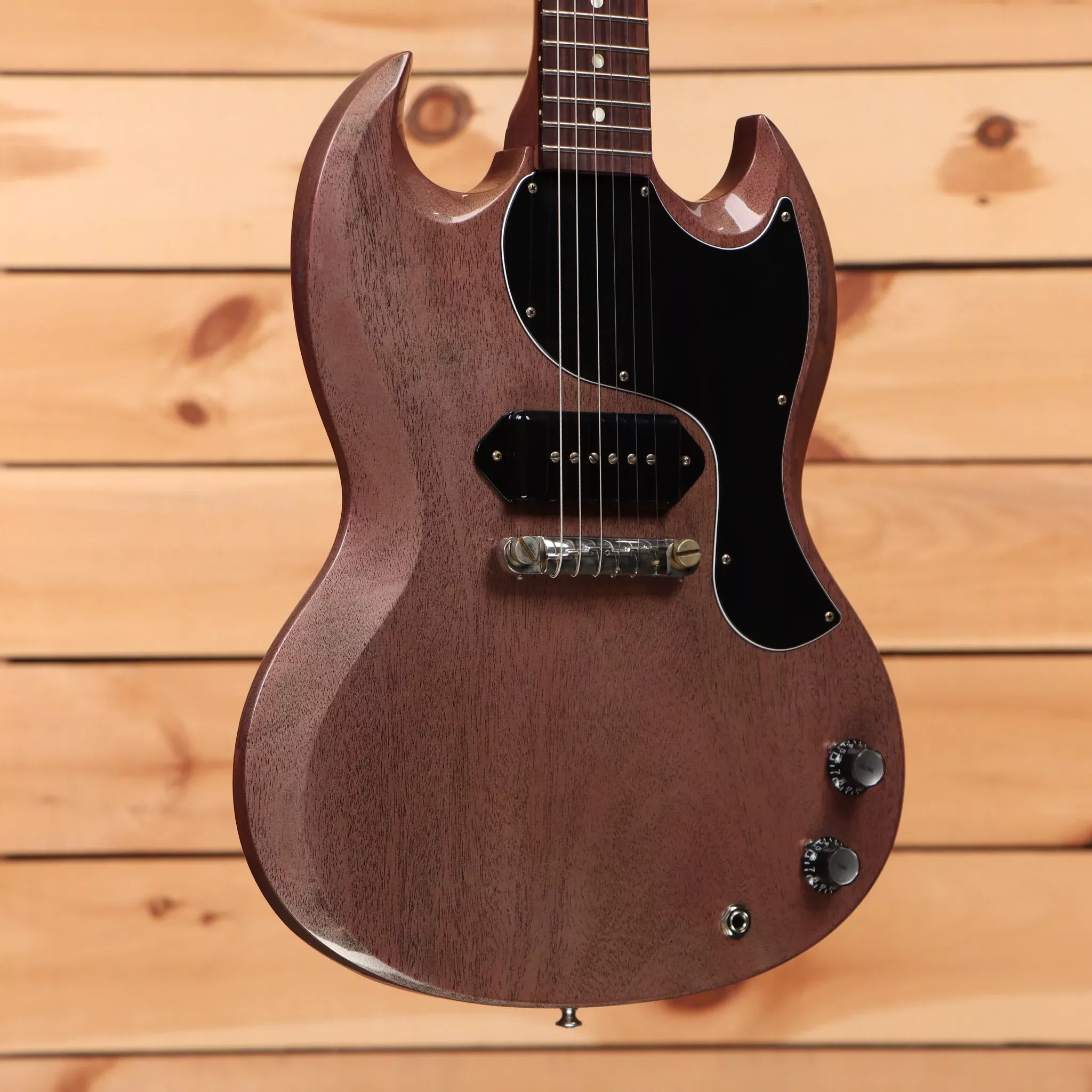 gibson-1963-sg-junior-lightning-bar-reissue-vos-tv-heather-poly Gibson 1963 SG Junior Lightning Bar Reissue VOS - TV Heather Poly