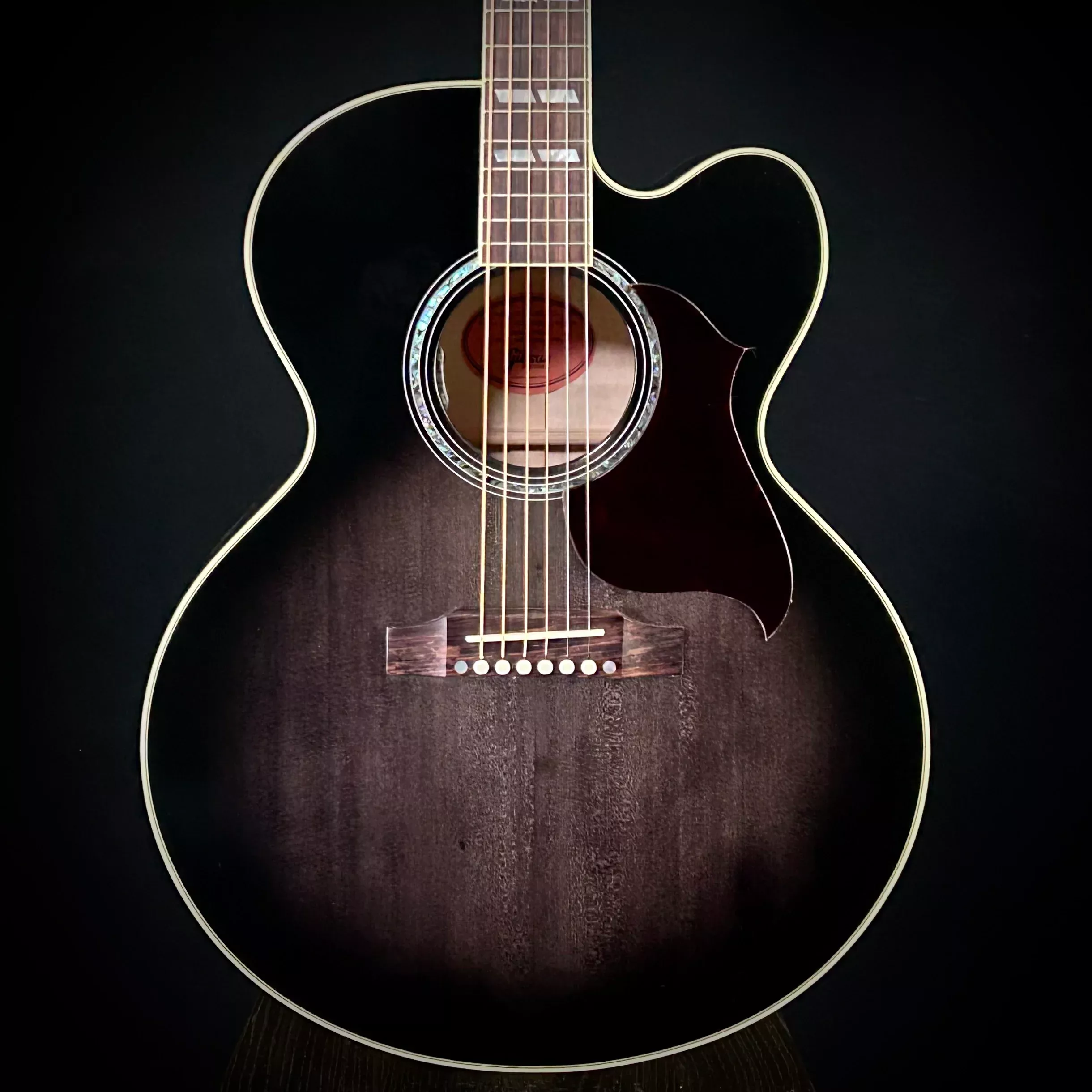 gibson-mv-custom-j-185-ec-trans-black Gibson MV Custom J-185 EC - Trans Black