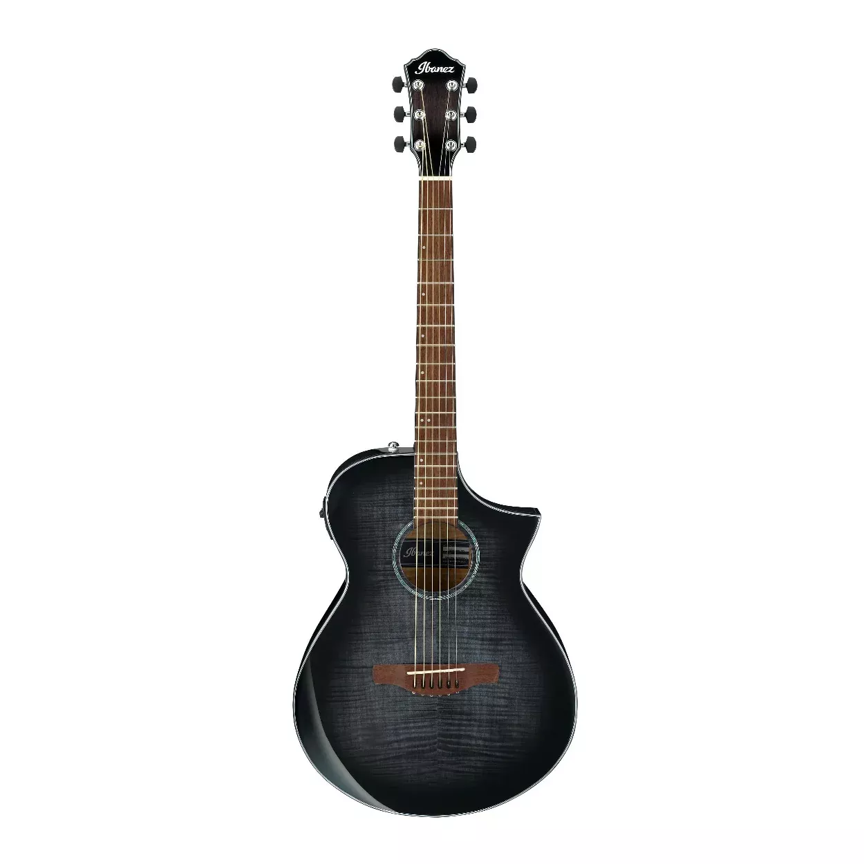 Ibanez AEWC400 6-String Acoustic-Electric Guitar (Transparent Black Sunburst)