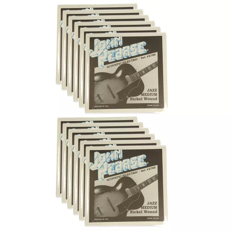 john-pearse-electric-strings-pure-nickel-jazz-medium-12-52-12-pack-bundle John Pearse Electric Strings Pure Nickel Jazz Medium 12-52 (12 Pack Bundle)