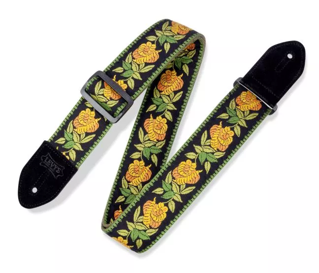 Levy's Leathers 2" Print Series Yellow Rosa – Guitar Strap MC8JQ-004