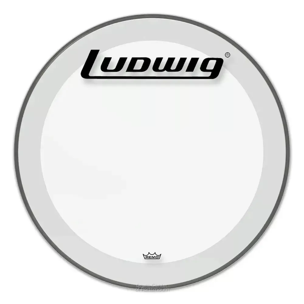 Ludwig 24" Remo Powerstroke 3 Clear Drumhead With Block Logo LW1324P3CLRB