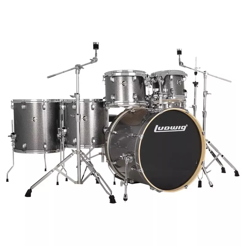 ludwig-evolution-6pc-drum-set-w-hardware-22-bd-platinum-sparkle Ludwig Evolution 6pc Drum Set w/Hardware (22″BD) Platinum Sparkle