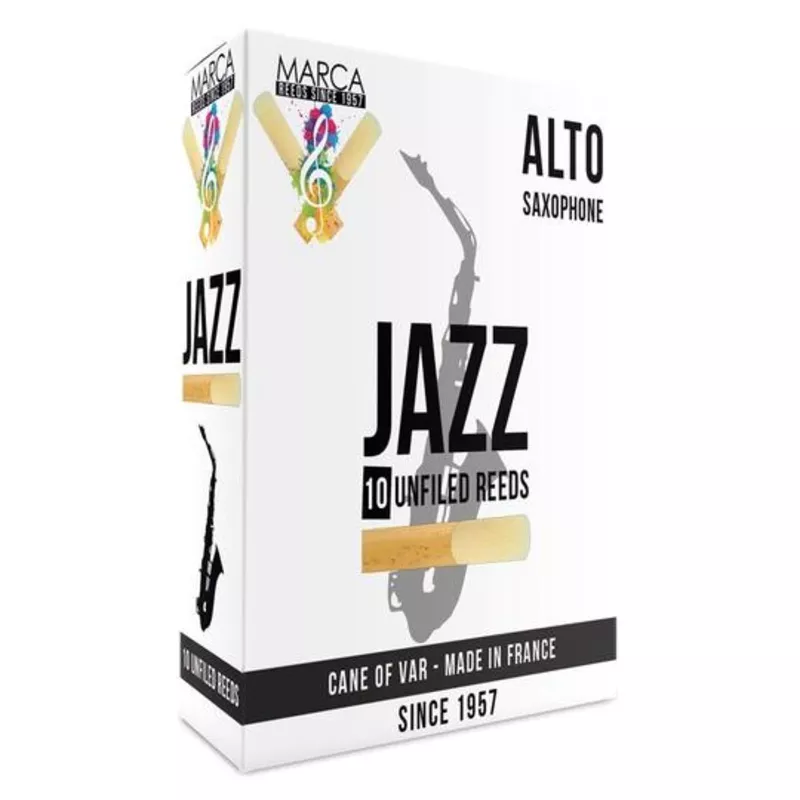 marca-jazz-unfiled-alto-saxophone-reeds-box-10 Marca JAZZ Unfiled Alto Saxophone Reeds – Box of 10