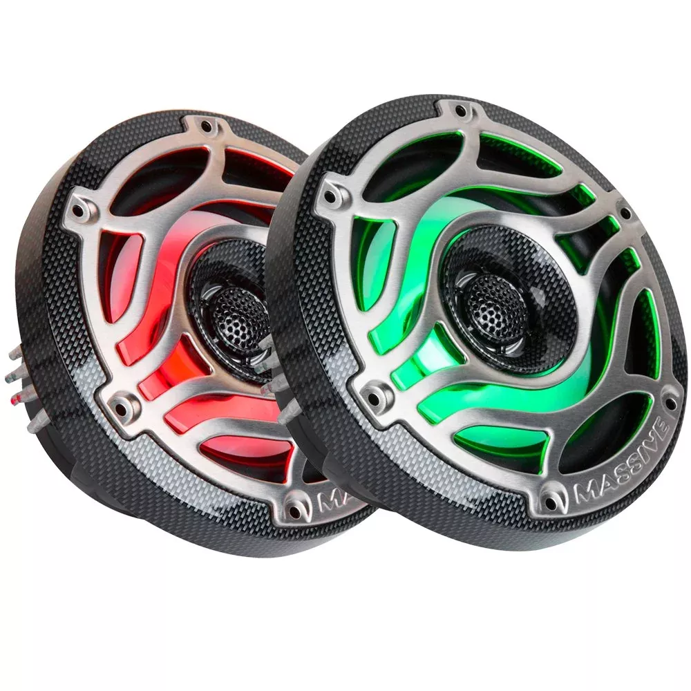 Massive Audio T65S 6.5 160 Watts Marine Coaxial LED Speakers – Pair