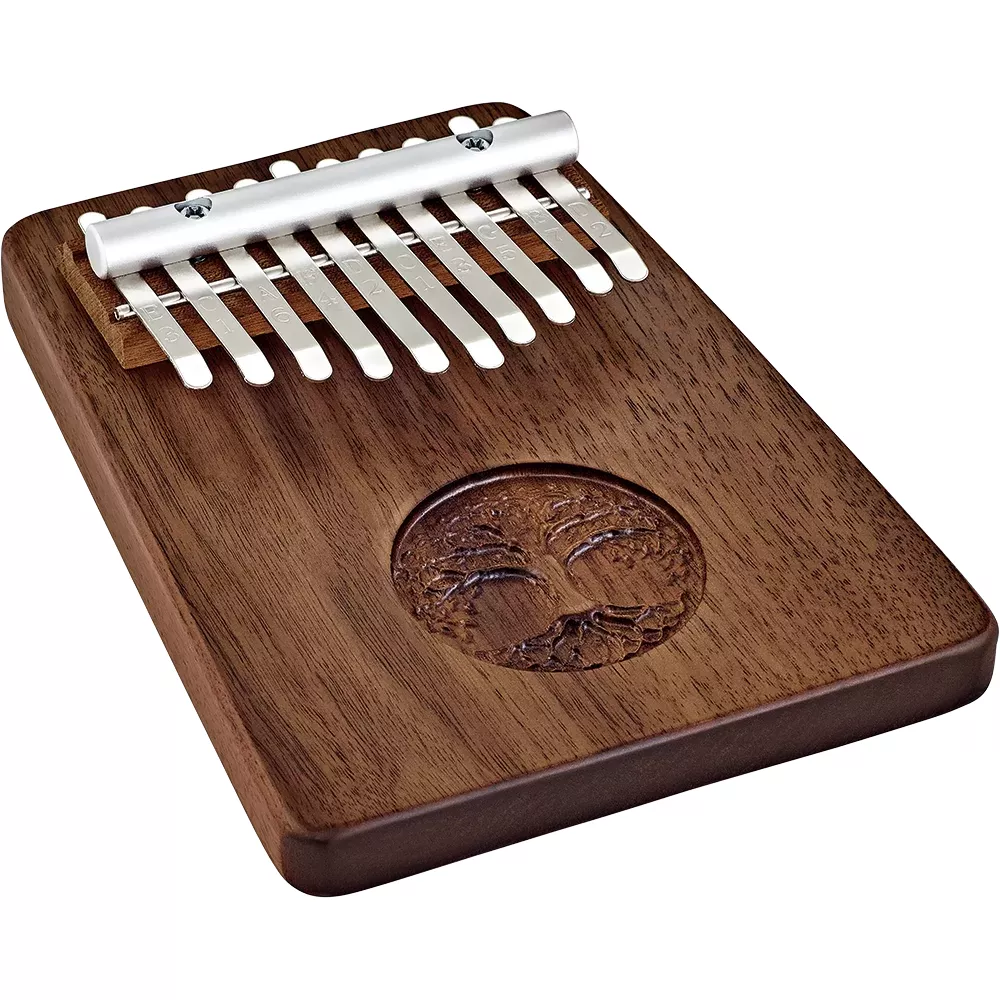 Meinl Sonic Energy Solid Kalimba, 10 Notes, Black Walnut, Tree of Life (with Bag) KL1001TOL