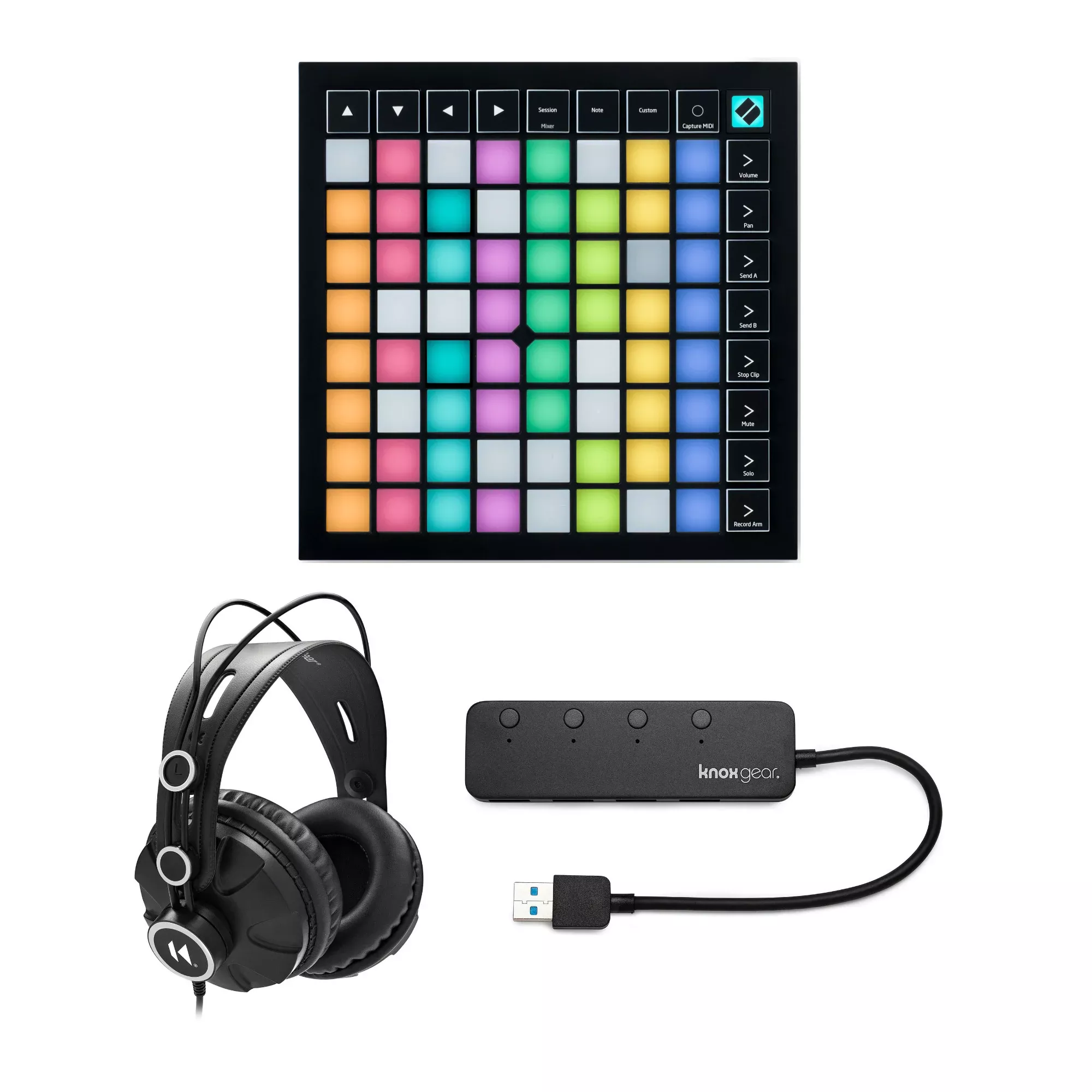 novation-launchpad-x-grid-controller-w-headphones-port-usb-hub-bundle Novation Launchpad X Grid Controller w/ Headphones and Port USB Hub Bundle