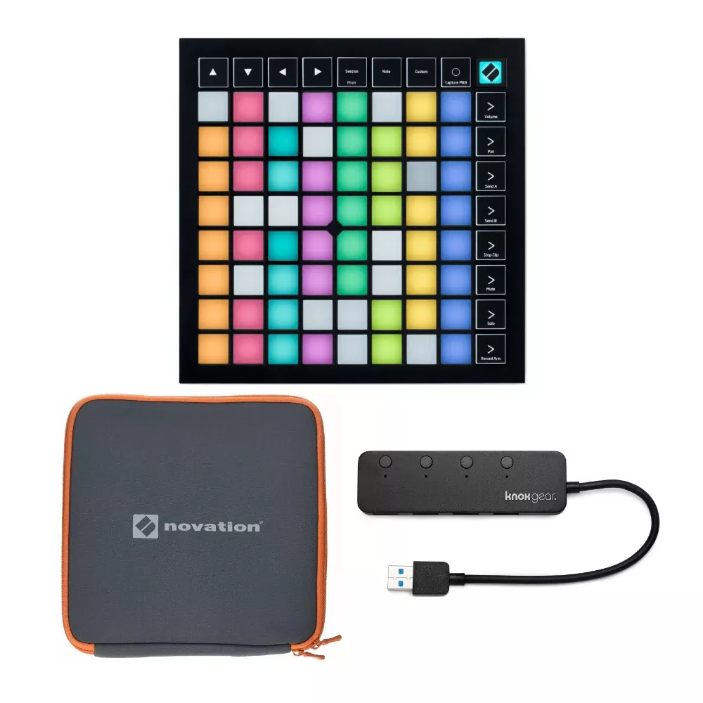 novation-novlpd12-launchpadx-grid-controller-bundle-w-case-3-0-4-port-usb-hub Novation NOVLPD12 LaunchpadX Grid Controller Bundle w/ Case & 3.0 4-Port USB Hub