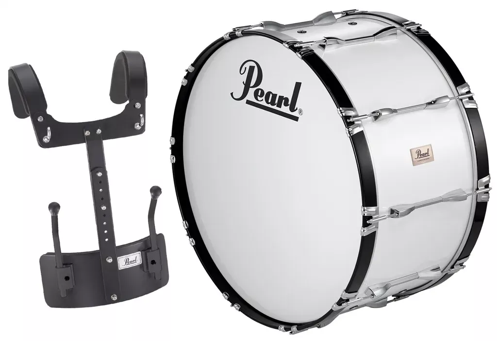 Pearl Competitor CMB2014/CXN33 20" Marching Bass Drum, Pure White w/Carrier