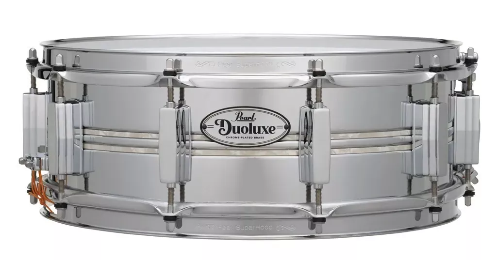 pearl-duoluxe-dux1450br-14x5-inlaid-snare-drum Pearl DuoLuxe DUX1450BR 14x5" InLaid Snare Drum