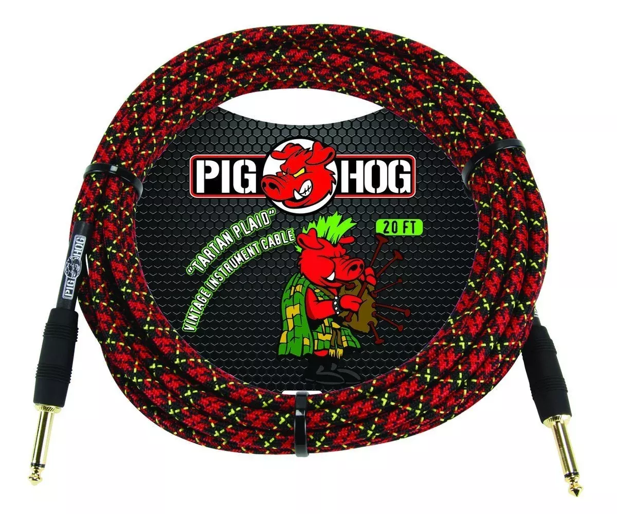Pig Hog 20ft "Tartan Plaid" Vintage Instrument Cable