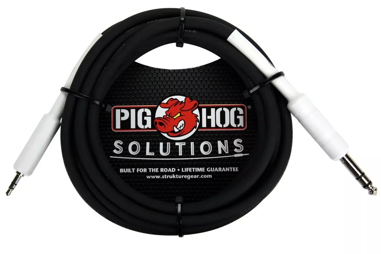pig-hog-solutions-10ft-1-4-trs-to-1-8-mini-adapter-cable Pig Hog Solutions 10ft, 1/4" TRS to 1/8" Mini Adapter Cable