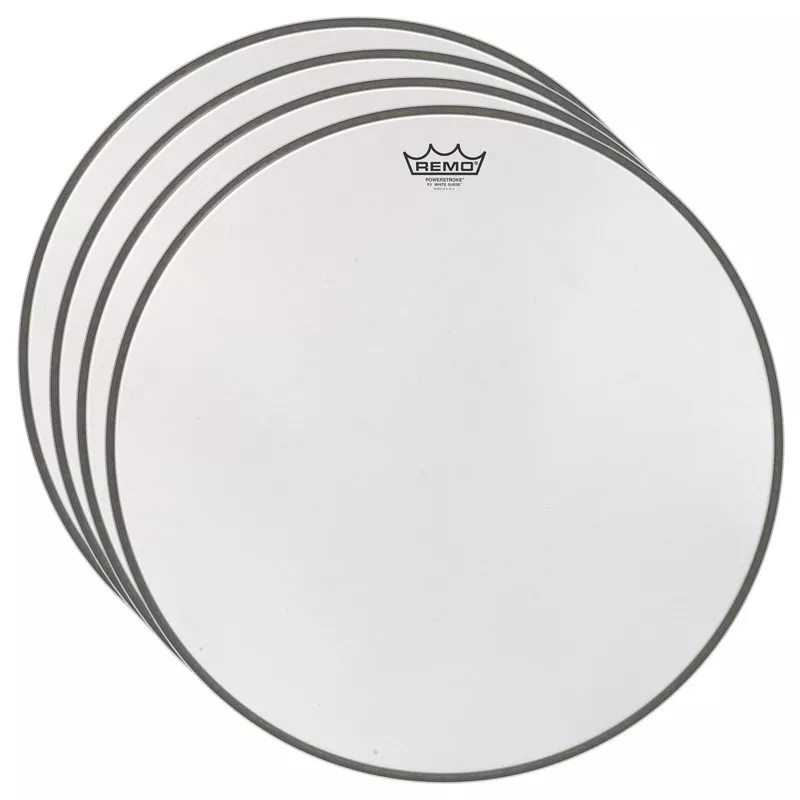 Remo 20″ Powerstroke 3 P3 White Suede Bass Drumhead (4 Pack Bundle)