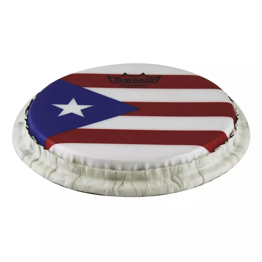 remo-tucked-skyndeep-7-15-bongo-drumhead-w-puerto-rican-flag-graphic Remo Tucked Skyndeep 7.15 Bongo Drumhead w/ puerto Rican Flag Graphic
