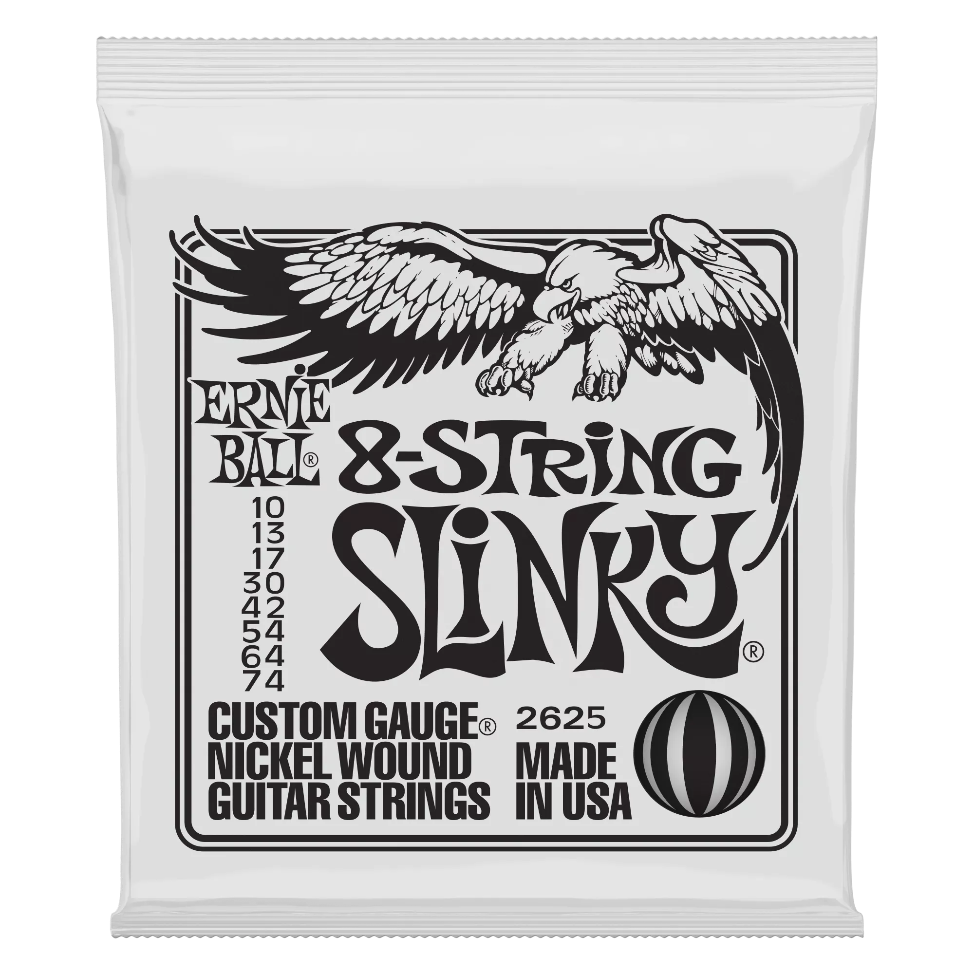 Slinky 8-String Nickel Wound Electric Guitar Strings – 10-74 Gauge