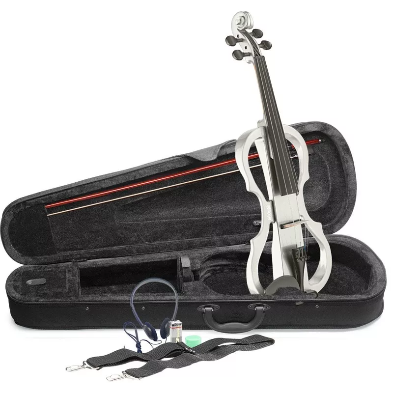 stagg-futuristic-4-4-electric-violin-w-soft-case-headphones-white Stagg Futuristic 4/4 Electric Violin w/ Soft Case & Headphones - White