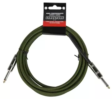strukture-10ft-instrument-cable-6mm-woven-military-green Strukture - 10Ft Instrument Cable, 6mm Woven - Military Green