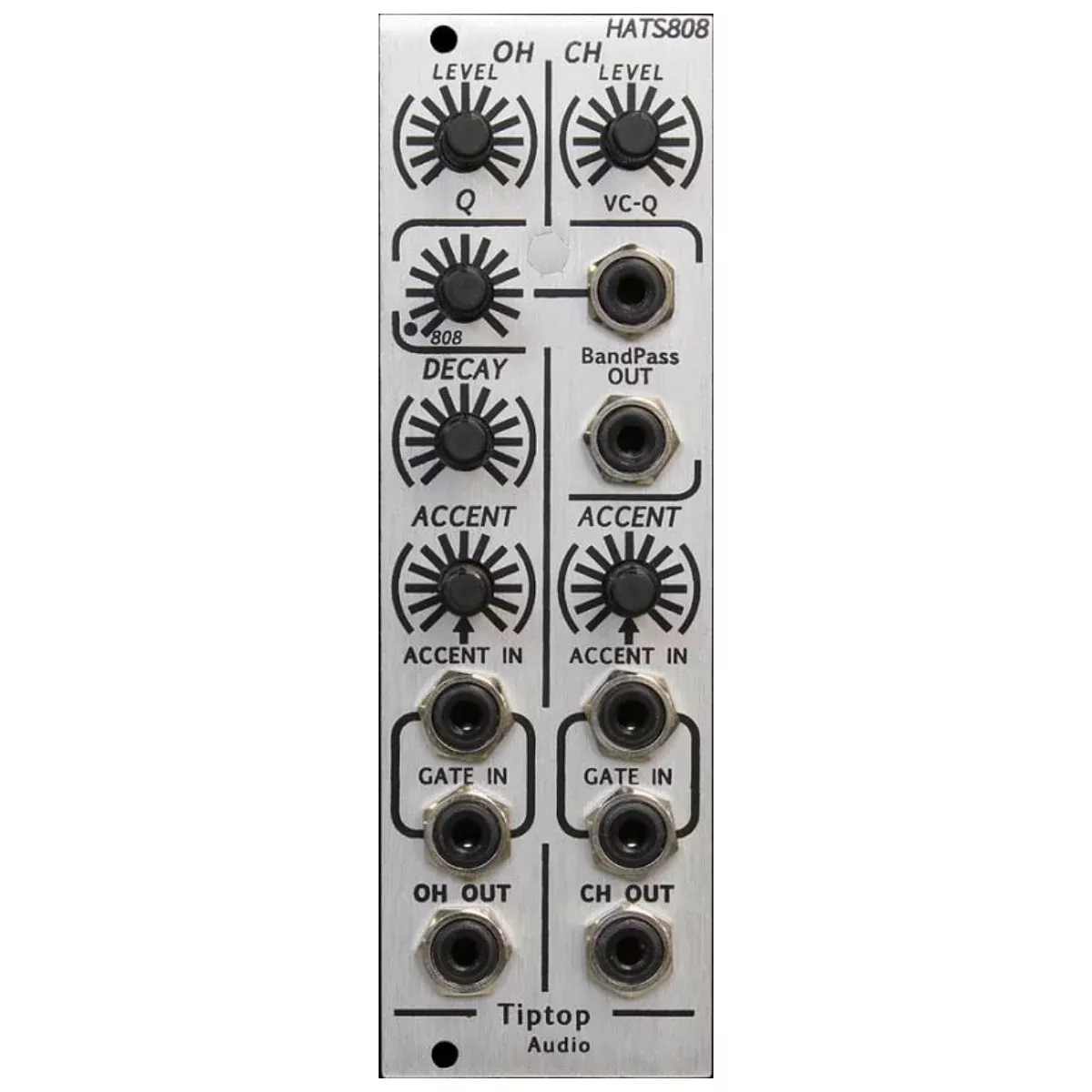 tiptop-audio-hats808-hi-hats-drum-silver Tiptop Audio HATS808 Hi-Hats Drum, silver