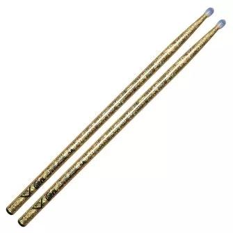 Vater Color Wrap 5A Gold Sparkle Nylon Tip Drum Sticks