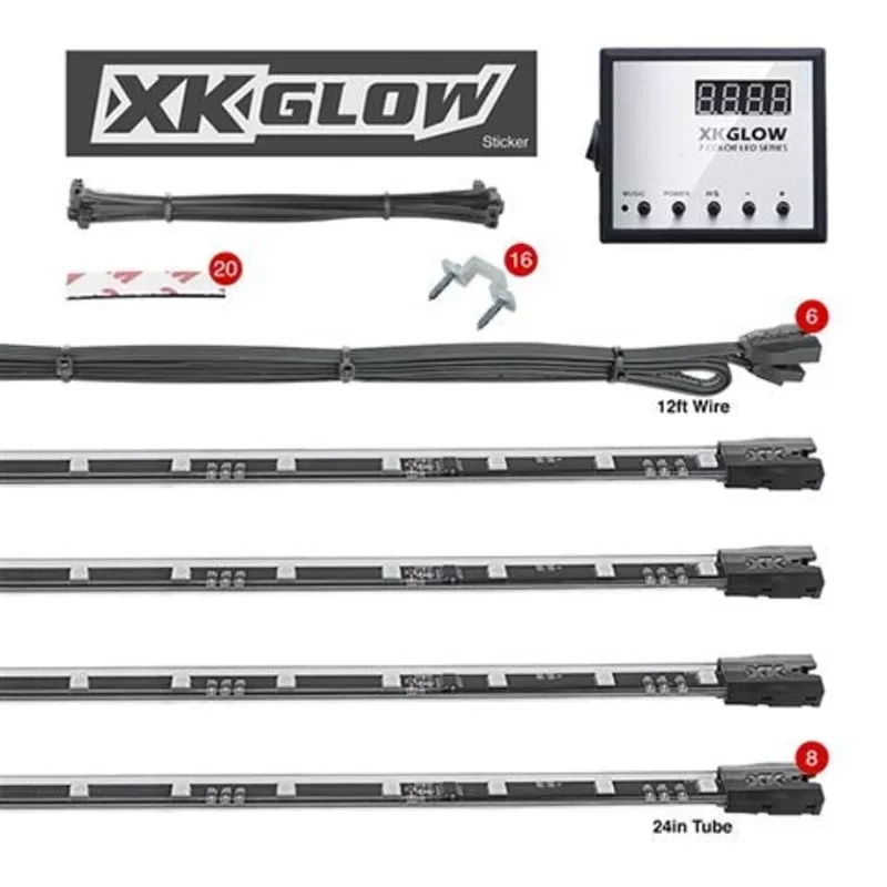 xkglow-led-underbody-accent-light-kit-with-8-24-tubes-multi-color-xk041006 XKGLOW LED Underbody Accent Light Kit with (8) 24" Tubes - Multi-Color XK041006