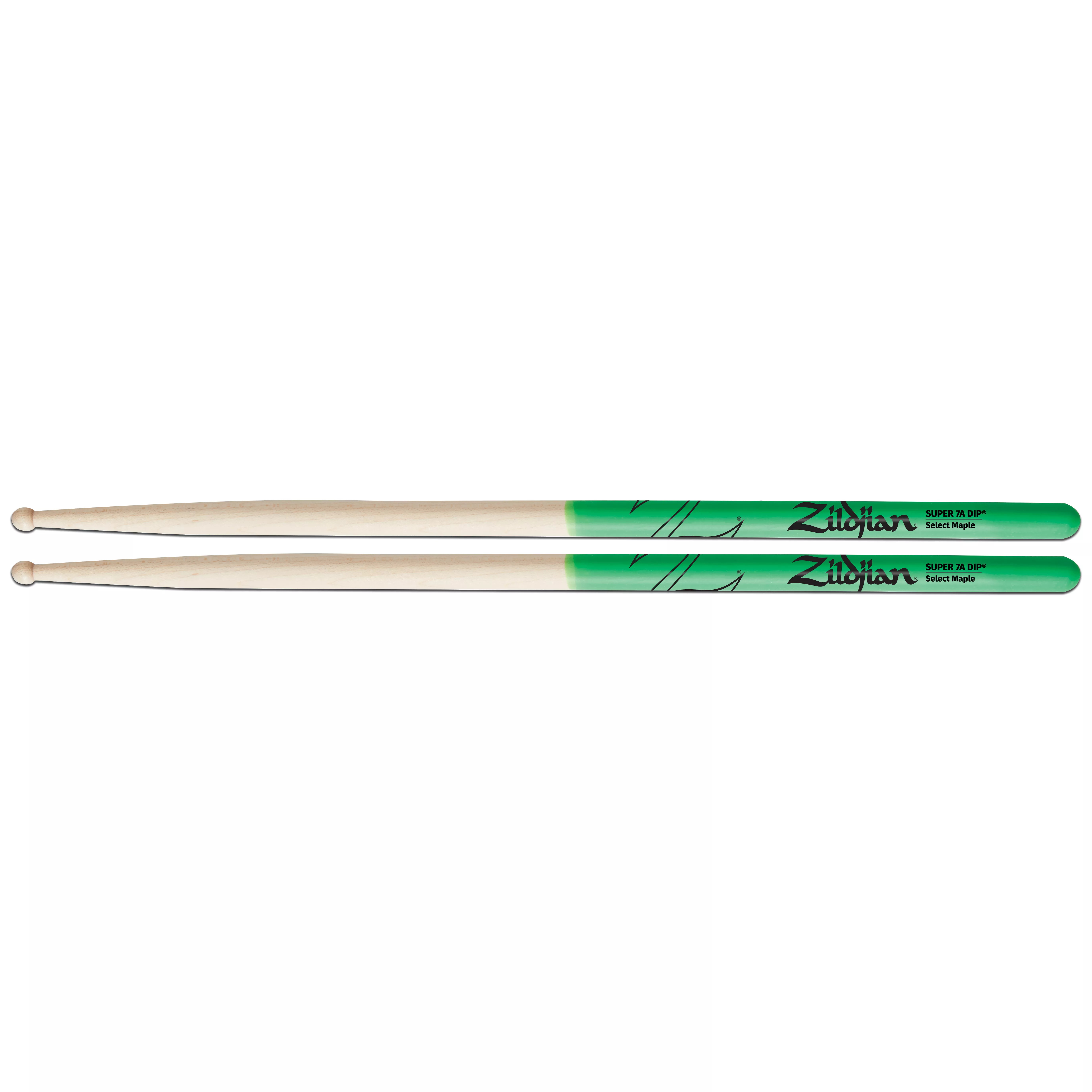 ZILDJIAN ZS7AMDG SUPER 7A MAPLE GREEN DIP DRUMSTICKS